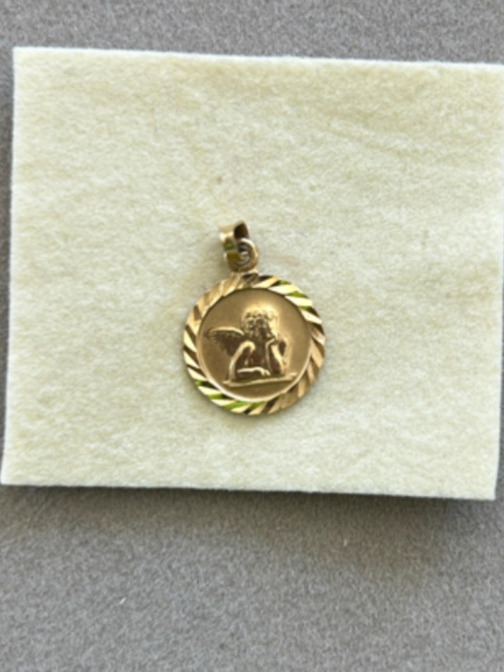 14K gold Angel Charm Pendant 
Stamped for authenticity